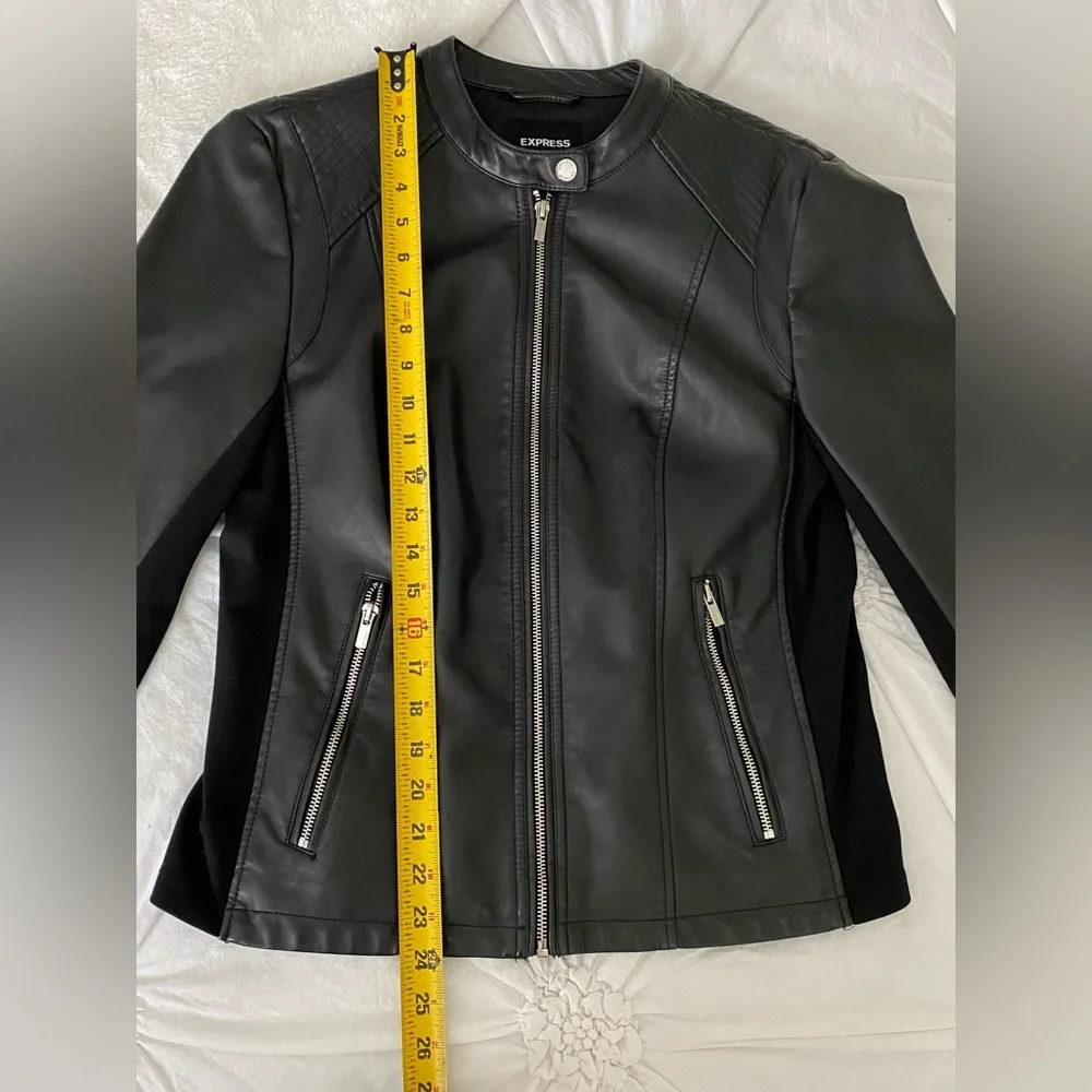 NWOT. Express Faux Leather Moto
Jacket, Sz L - Picture 5 of 10
